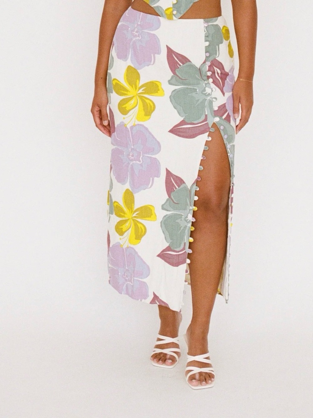 SABO Oralia Midi Skirt in Royal Floral